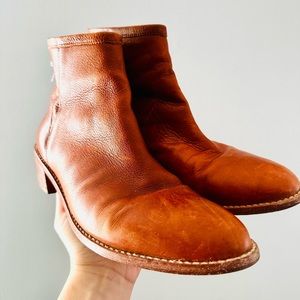 Loeffler Randall Chestnut Brown Leather Ankle Boots